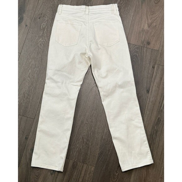 NEW Uniqlo Ivory Cream Jeans Distressed Women’s Size 30x27 - Picture 3 of 5
